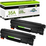 greencycle 2 PK Compatible CB435A 35A Black Laser Toner Cartridges Replacement for HP Laserjet P1005 P1006 P1007 P1008 P1009 Printer