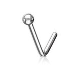 BodyJewelryOnline Adult Nose Stud Ring Flat Dome I.P Surgical Steel L Bend 20G 18G - (Silver I.P. 18G)