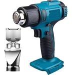 Heat Gun Cordless, 2000W Electric Hot Air Gun 300℃- 550℃ Variable Temperature Contro, Compatible with Makita 18V Battery with 3 Nozzle, for Vinyl wrap Shrink Tubing(No Battery,Tool only)