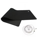 Grounding Mat for Foot Bed Computer 25x65cm Earthing Universal Pad with 4.6m Grounded Cord Therapy Better Sleep, Reduce Stress, Improve Balance, Flexibility, Black, 25x65 cm