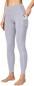 Ewedoos Women's Yoga Pants with Pockets Compression Leggings for Women Tummy Control Workout Leggings for Women Light Grey