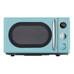 Galanz GLCMKA07BER-07 Retro Microwave Oven, LED Lighting, Pull Handle Design, Child Lock, Bebop Blue, 0.7 cu ft