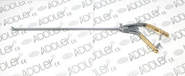 ADDLER Laparoscopic Needle Holder Curved Golden 5MM Laparoscopic Surgical Instruments. Qty-1.