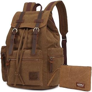 KAUKKO Laptop Backpack, Functional Outdoor Bag for Travel and Camping, Student Backpack, khaki p2-01(2pc), Einheitsgröße, Rucksack Backpacks