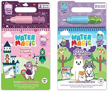 Water Magic - Patented Gourmet Scented Reusable Water Reveal Activity Books - No Mess, All Fun by Scentco (Unicorn and Pet Paradise)