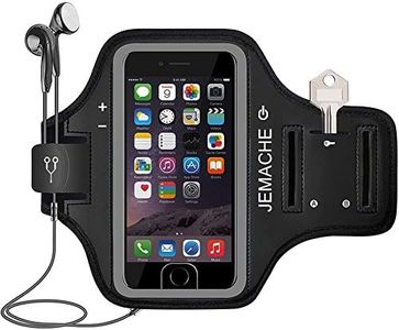 iPhone 6 7 8 SE 2020/2022 Armband, JEMACHE Fingerprint Touch Supported Gym Running Workout Arm Band for iPhone 6/6S/7/8/SE 2nd & 3rd gen with Key Holder (Black)