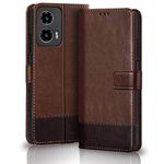 TheGiftKart Flip Back Cover Case for Motorola Moto Edge 50 Fusion 5G | Dual-Color Leather Finish | Inbuilt Stand & Pockets | Flip Back Case Cover for Moto Edge 50 Fusion (Faux Leather, Brown & Coffee)