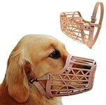 Sage Square Adjustable Strap Wire Muzzle, Mouth Cover, Basket Cage, Pet Safety Collar for Anti Biting Dog (Black, Design 2, Medium)