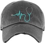 Stethoscope Hat | Distressed Baseball Cap OR Ponytail Hat | Nurse Gifts | Doctor Gifts | Physician Assistant