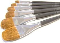 Red Sable Filbert Paint Brushes - Set of 6 Acrylic, Watercolor, Mixed Media or Oil Paint Brushes. Long Handle Professional Art Supplies for Canvas Painting