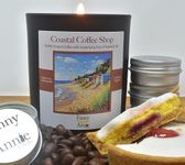Fanny Annie Candles - Coastal Coffee Shop - Strong, Rich, Fresh Ground Coffee Aroma, Distinctive Hint of Homemade Cherry Bakewell. Organic, Vegan Friendly Natural Soy Wax Hand Poured, Norfolk England