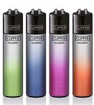 4 x Clipper Lighters Rare Metallic Gradient Design Lighter