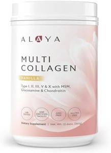 Alaya Multi Collagen Powder - Type I, II, III, V, X Hydrolyzed Collagen Peptides Protein Powder Supplement with MSM + GC (Vanilla)