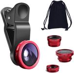3 in 1 Universal Fish Eye Lens, Macro Clip Lens Wide-Angle Camera Lens Kit for iPad iPhone Samsung Android and Most Smartphones