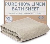 100% Linen Bath Sheet 36x72 - Waffle Weave Linen Bath Towel Oversized - Lightweight Absorbent Thin Waffle Bath Sheets Towels for Adults - Quick-Drying XL Travel Towel Extra Large