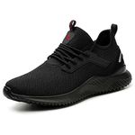 lovsefty Safety Trainers Mens Womens Lightweight Steel Toe Cap Trainers Breathable Comfortable Safety Shoes puncture Proof Work Sneakers Black