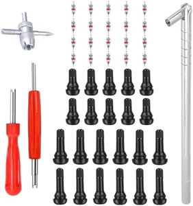 Riseuvo Valve Stem Puller Installer Tool - 6pcs TR412 Tire Snap in Short Rubber Valve Stem, 4 Way Valve Core Remover, Single Head Tire Valve Core Remover Installer Tool