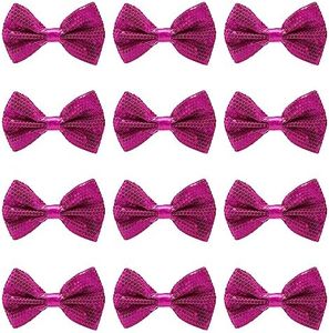 Man of Men Bowtie - Sequin - Pink - 12pk