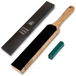 BeaverCraft Leather Strop Kit with Sharpening Polishing Compound Knife Stropping Block 14" Knife Sharpener Leather Strop for Knife LS6P1 Stropping Kit