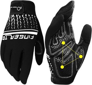 Exercise Gloves Full Finger for Men Women with Padding, Full Hand Gym Weight Lifting Gloves Male Female, Non Slip Fitness Gloves Extra Grip for Cycling Climbing Weights Hiking (Black, XL)