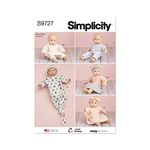 Simplicity 15" Baby Doll Clothes, Hat and Headband Sewing Pattern Kit, Code S9727, Multicolor