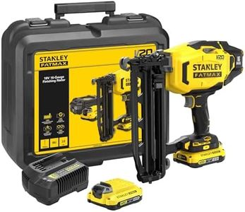 STANLEY FATMAX V20 Cordless 16 Gauge Finishing Nailer, Includes 2X 2.0Ah Li-Ion Batteries, 1.25A Charger and Kit Box,18V, SFMCN616D2K-GB