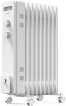 VonHaus Oil Filled Radiator 9 Fin – Oil Heater Portable Electric Free Standing 2000W for Home, Office, Any Room – Adjustable Thermostat, 3 Heat Settings, 4x Wheels, 1.5m Power Cable – 2 Year Warranty