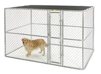 MidWest Homes For Pets Chain Link Portable Kennel with a Sunscreen,10 by 10 by 6 Feet