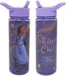 Disney Wish Kids Water Bottles With Flip Up Straw 600ml – Official Wish Toys UK Merchandise by Polar Gear – BPA Free, Recyclable Girls Water Bottle With Wish Star, Asha and Valentino