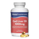 Pure Cod Liver Oil 1000mg | Rich in Omega 3 Fatty Acids with 240mg of EPA and 270mg of DHA per Serving | 180 Capsules = Up to 2 Months' Supply | Manufactured in The UK