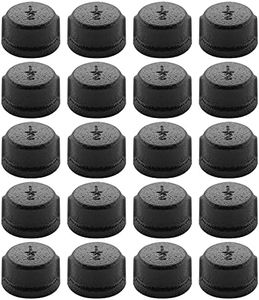 1/2" Black Industrial Pipe Fitting Caps - Home Expert 20 Pack Iron Cast Metal Pipe Caps for Steampunk Vintage Shelf Bracket DIY Plumbing Pipe Decor Furniture