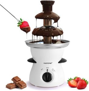 NutriChef Electric 3 Tier Chocolate Fondue Fountain | Countertop Chocolate Melter & Warmer Pot | Easy-to-Clean, Perfect for Dipping Strawberries, Marshmallows & Fruit | Pot Capacity 16 OZ