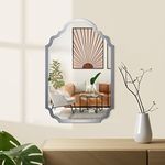 SOLRIG 23" X 37" Frameless Bedroom Mirror, Wall Mounted Mirror for Moroccan Style Home Decor, Hanging Mirrors with Polished Edge - Shatter-Proof, Best for Bathroom, Vanity, Bedroom & Living Room.