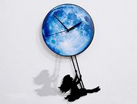 Girl Swinging on the Moon - Pendulum Wall Clock