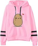 Fronage Teen Girls Hooded Sweatshirt Womens Long Sleeve Cute Hoodies Pullover Tops (Small, Light Pink)