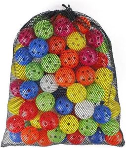 kahuayi 100 Pack Practice Golf Balls Airflow Hollow Plastic Golf Balls Practice Golf Trainingor Driving Range, Swing Practice, Home Pool Balls Multicolor