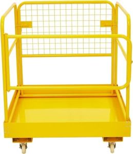 Garvee Forklift Safety Cage, 36"x36" inch Heavy Duty Collapsible Forklift Work Platform,1200LBS Capacity with 4 Universal Wheels, for Most Aerial Jobs