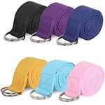 Yoga Strap Stretch Bands, 6 PCS Yoga Exercise Adjustable Straps Leg Stretch Band, Elastic Yoga Stretching Strap Adjustable D-Ring Buckle Stretching Exercise Fitness Bands for Yoga