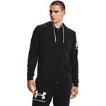 Under Armour Mens Rival Terry Full Zip Hoody - Black/Onyx White - M
