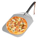 Q Pizza Aluminum Pizza Peel - 12" Metal Pizza Turning Paddle for ooni Grill Pizza Oven - Oven Accessory for Baking Bread Pastry Dough Pie & Cake, PT200