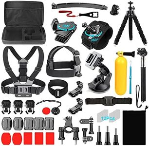 Ci-Fotto Accessoires pour Caméra d'action, 50-in-1 Accessoires pour Caméra de Sport Compatible avec Hero 12 11 10 9 8 7 6, Max, Insta360 SJ6000 SJ5000 DJI OSMO Action Cam DBPOWER