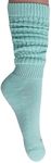 AWS/American Made Slouch Socks Cotton Scrunch Knee High Extra Long Heavy Socks (Mint, 1 Pair)