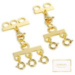 Necklace Layering Clasps 14K Gold Necklace Separator for Layering Necklace Connectors for Multiple Necklaces（2 PCS）