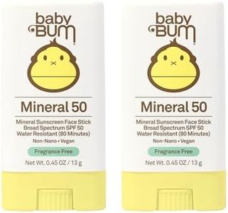 Baby Bum Mineral Sunscreen Face Stick - SPF 50 - UVA,UVB Face and Body Protection - Fragrance Free Safe for Sensitive Skin- Travel Size 0.45 Ounce (Pack of 2)