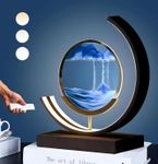 JYBBGO Sands of Time Lamp, Moving Sand Art Picture 3D Round Sand Picture Lamp 3 Colors Art Light with Stand Relaxing Desktop Home Decor and Office