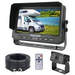 DALLUX Truck Backup Camera kit,HD 1080P Rearview Cab Cam with 7 inch Monitor+ 4 PIN Extension Cable for Bus/Truck/Van/Trailer/RV/Camper/Motor Home/Pickup/Harveste/Heavy Duty Vehicles(12V-24V)