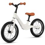 14" Balance Bike for Boys and Girls, Air Tires with Magnesium Alloy Frame, Lightweight No Pedal Kids' Bike for 3-6 Years Old, Training Bike with Adjustable Handlebar and Seat (White)