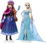 Mattel Disney Frozen Anna & Elsa Doll Set, 2 Disney Princess Collector Fashion Dolls Celebrating Disney 100 Years of Wonder, Inspired by The Movie