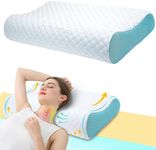 Memory Foam Pillow for Neck and Shoulder Pain, Orthopedic Neck Support Pillow for Sleeping, Cervical Ergonomic Pillow for Side/Back/Stomach Sleeper, Breathable Anti Snore Pillows Wider Size