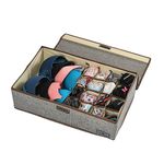 Yellow Weaves Polyester Undergarments Organizer For Women | Clothes Wardrobe Drawer Storage Box Innerwear Bra Panty Socks Ties - Grey, Clothing